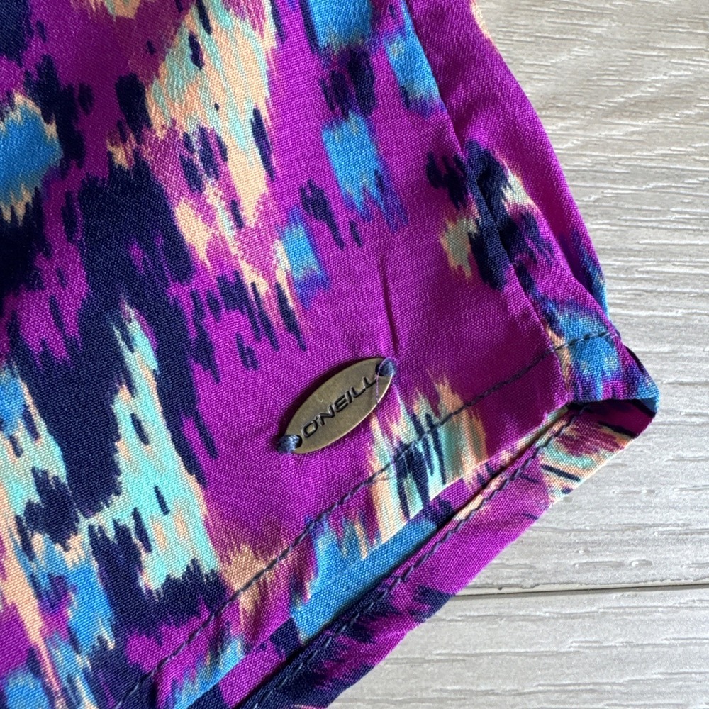 O'Neill Oneill Purple Blue Floral Print Strapless Midi Dress Sz Small - Picture 10 of 11